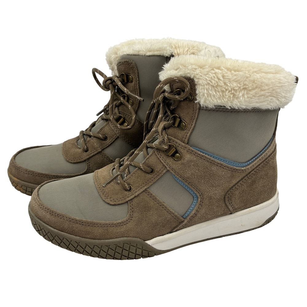 Weatherproof Vtg Women's Size 10M Brown Leather Faux Fur Lined Winter Snow Boots